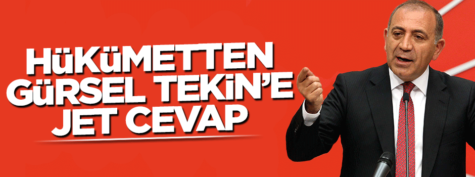 Hükümetten Gürsel Tekin'e jet cevap