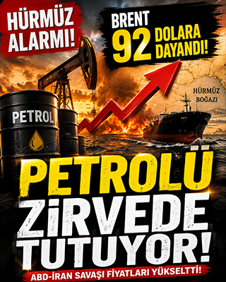 Hürmüz alarmı petrolü zirvede tutuyor! Brent 92 dolara dayandı