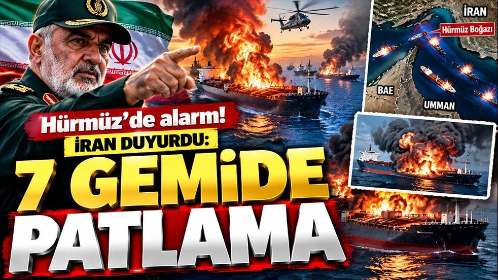 Hürmüz'de alarm! İran duyurdu: 7 gemide patlama