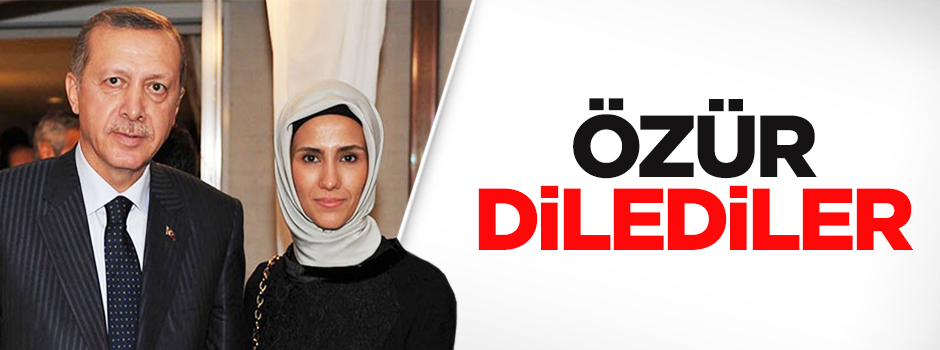 Hürriyet Sümeyye Erdoğan'dan özür diledi