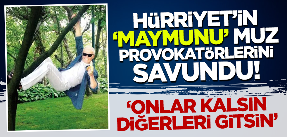 Hürriyet'in 'maymunu' muz provokatörlerini savundu: Onlar kalsın diğerleri gitsin!