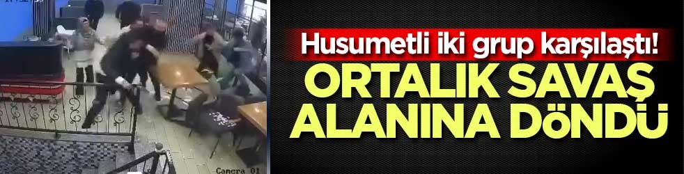 Husumetli iki grup karşılaştı! Ortalık savaş alanına döndü