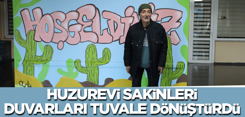Huzurevi sakinleri duvarları tuvale dönüştürdü