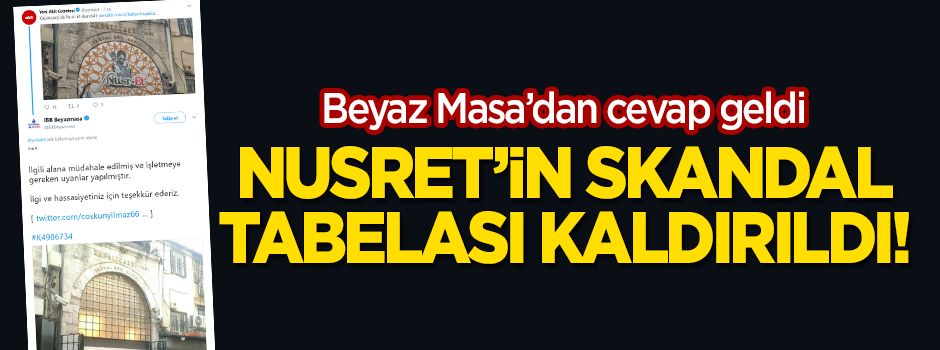 İBB Beyaz Masa'dan cevap geldi! Nusret'in skandal tabelası kaldırıldı