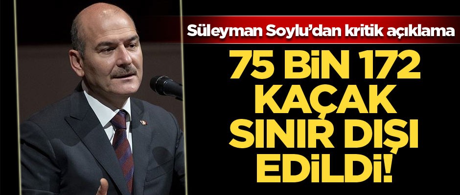 İçişleri Bakanı Soylu: 75 bin 172 kaçak göçmen sınır dışı edildi