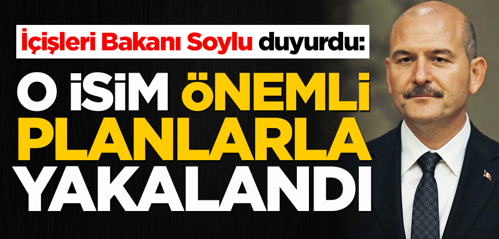 İçişleri Bakanı Soylu duyurdu: O isim önemli planlarla yakalandı!