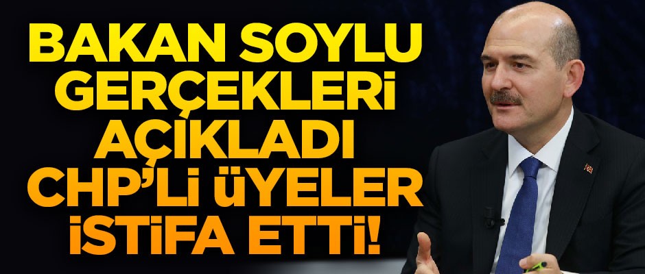 İçişleri Bakanı Soylu gerçekleri açıkladı, CHP'li üyeler istifa etti