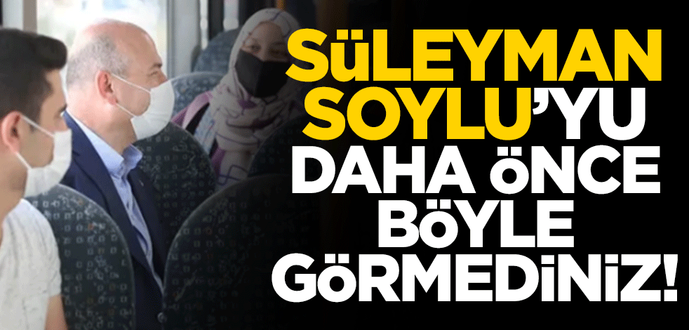 İçişleri Bakanı Süleyman Soylu Mamak'ta halk otobüsüne bindi