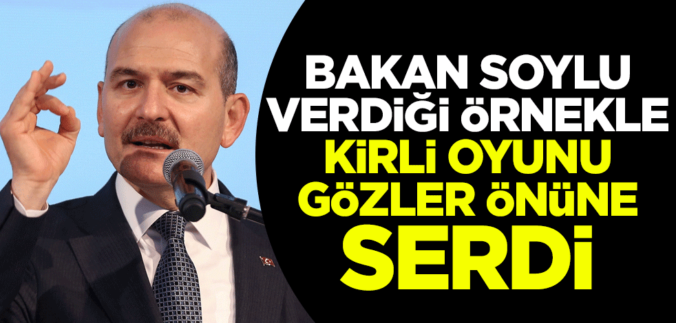 İçişleri Bakanı Süleyman Soylu verdiği örnekle kirli oyunu gözler önüne serdi