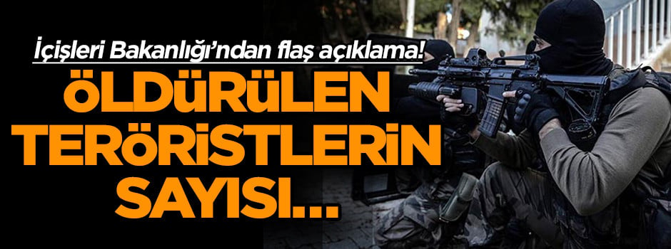 İçişleri Bakanlığı’ndan flaş açıklama! Öldürülen teröristlerin sayısı…