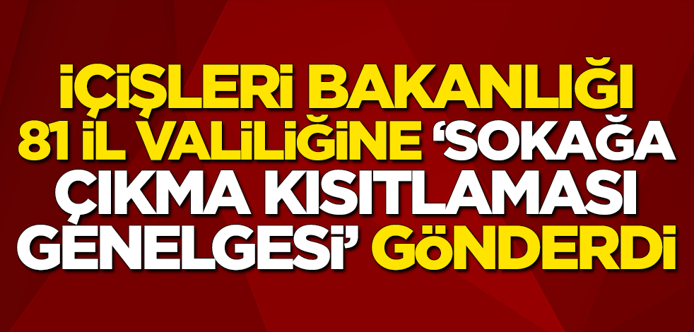 İçişleri Bakanlığı, 81 il Valiliğine "Sokağa Çıkma Kısıtlaması Genelgesi" gönderdi