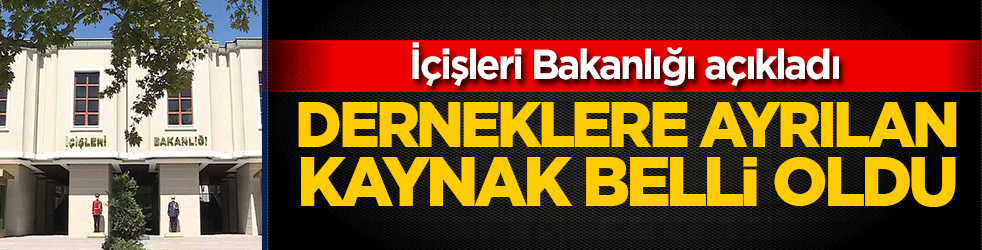 İçişleri Bakanlığı açıkladı! Derneklere ayrılan kaynak belli oldu
