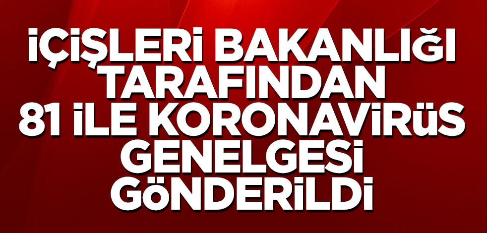 İçişleri Bakanlığı tarafından 81 ile koronavirüs genelgesi gönderildi