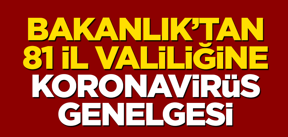 İçişleri Bakanlığından 81 il Valiliğine koronavirüs genelgesi
