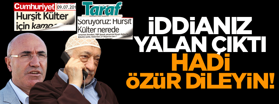 İddianız yalan çıktı, hadi özür dileyin!
