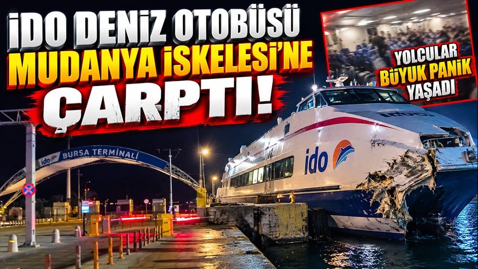 İDO deniz otobüsü Mudanya İskelesi’ne çarptı! Panik anları kamerada
