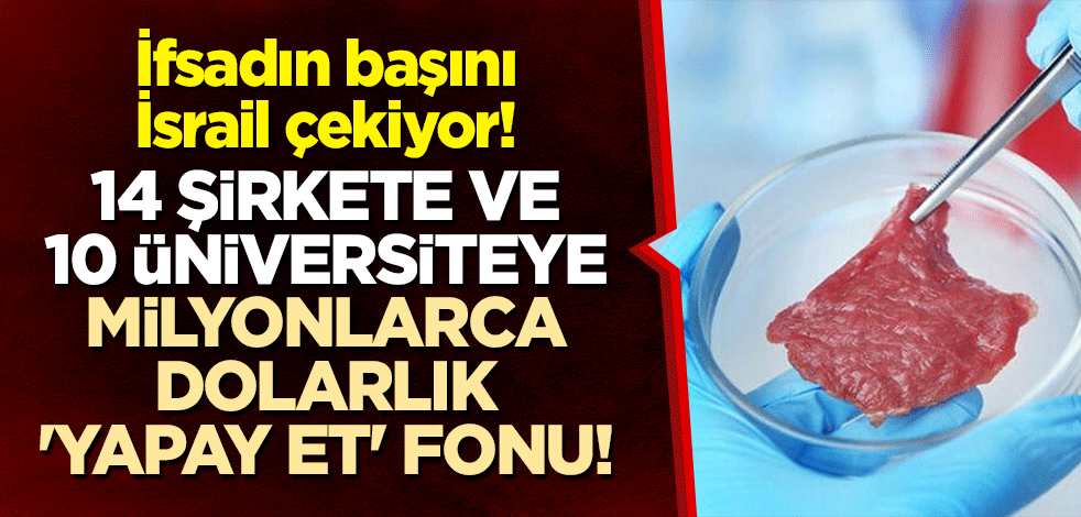 İfsadın başını İsrail çekiyor! 14 şirkete ve 10 üniversiteye milyonlarca dolarlık 'yapay et' fonu!