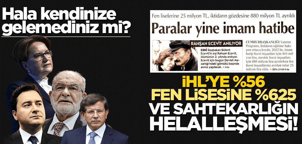 İHL’ye % 56, fen lisesine % 625 ve sahtekarlığın helalleşmesi!