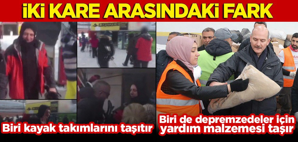 İki kare arasındaki fark: Biri kayak takımlarını taşıtır, diğeri depremzedeler için yardım malzemesi taşır...