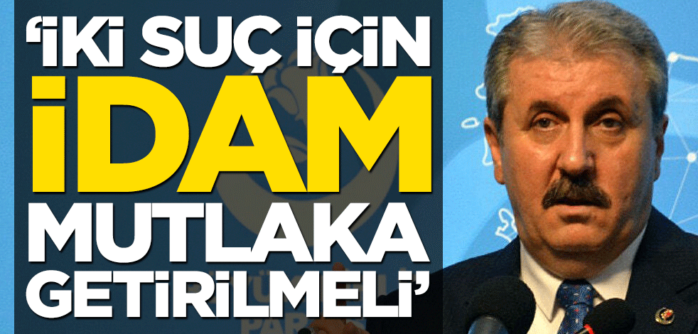 "İki suç için idam cezası mutlaka getirilmeli"