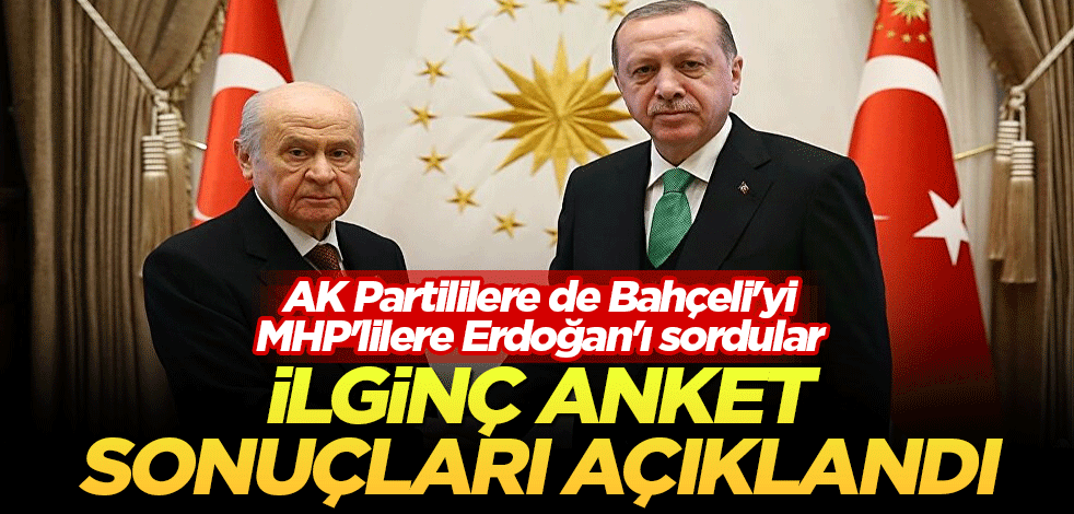 İlginç anket sonuçları açıklandı! AK Partililere de Bahçeli'yi, MHP'lilere Erdoğan'ı sordular