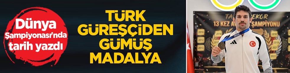 İlk kez katıldığı Dünya Şampiyonası'nda tarih yazdı! Türk güreşçiden gümüş madalya