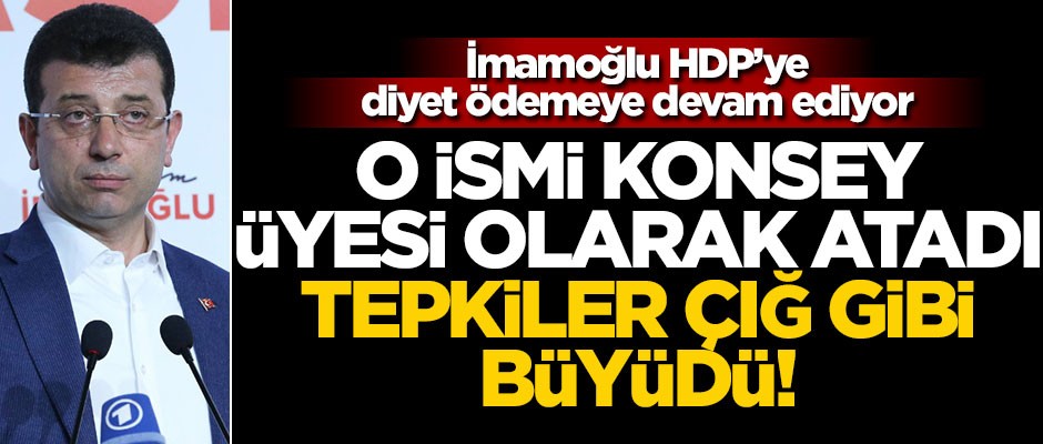 İmamoğlu HDP’ye diyet ödemeye devam ediyor! Üye olarak atadığı kişi büyük tepki çekti!..
