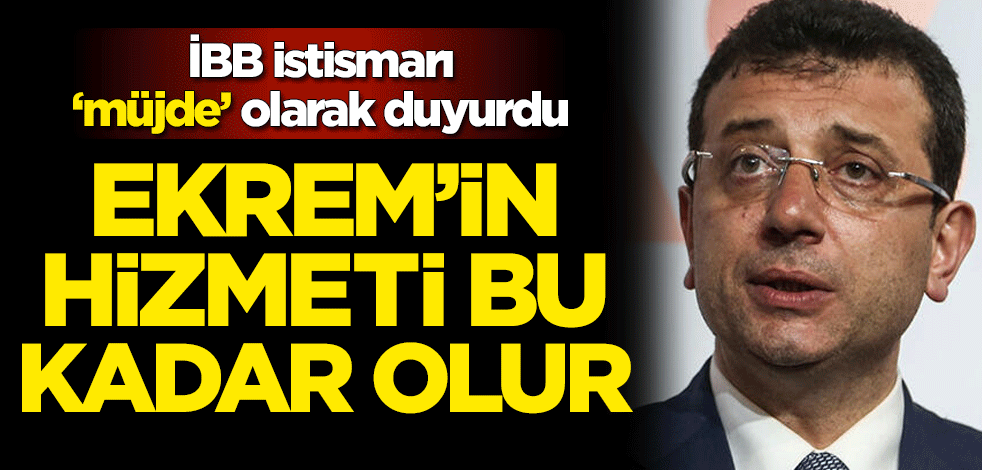 İmamoğlu'nun hizmeti bu kadar olur! İBB istismarı 'müjde' olarak duyurdu