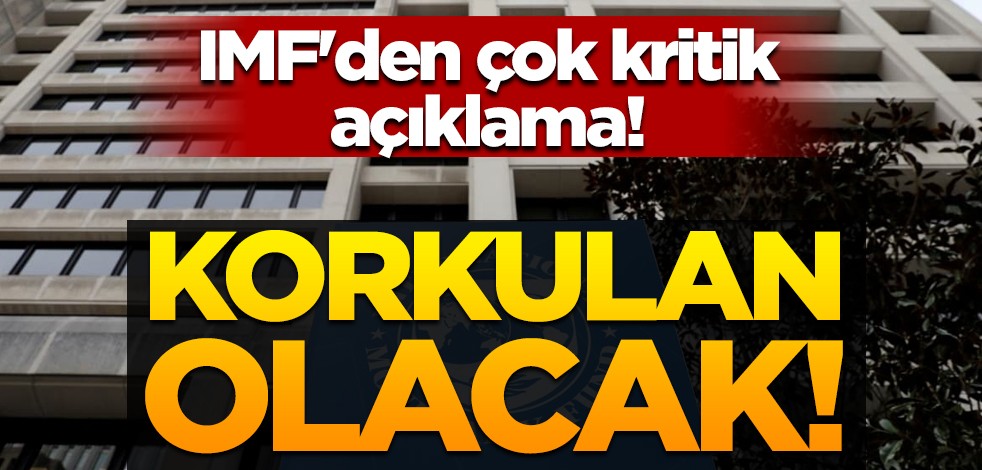 IMF'den çok kritik açıklama! Korkulan olacak!