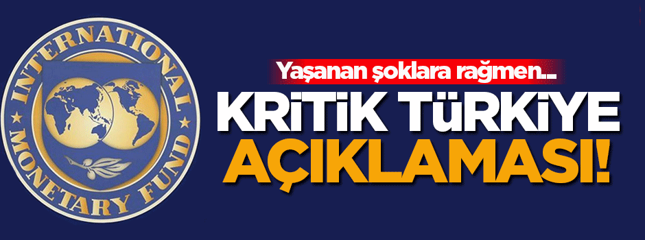 IMF'den kritik Türkiye açıklaması