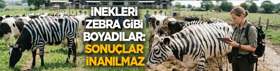 İnekleri zebra gibi boyadılar: Sonuçlar inanılmaz