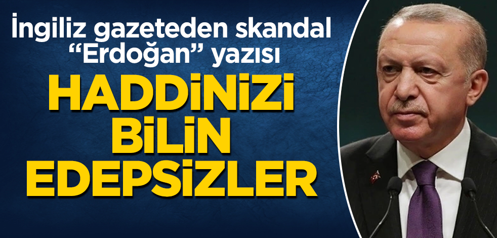 İngiliz gazeteden skandal "Erdoğan" yazısı! Haddinizi bilin edepsizler
