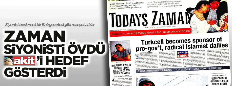 İngiliz Zaman, siyonist ağzıyla manşet attı