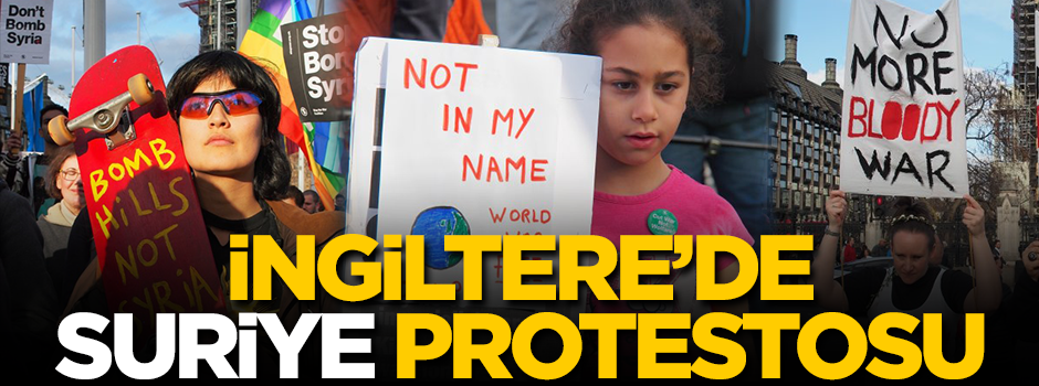 İngiltere'de Suriye protestosu!