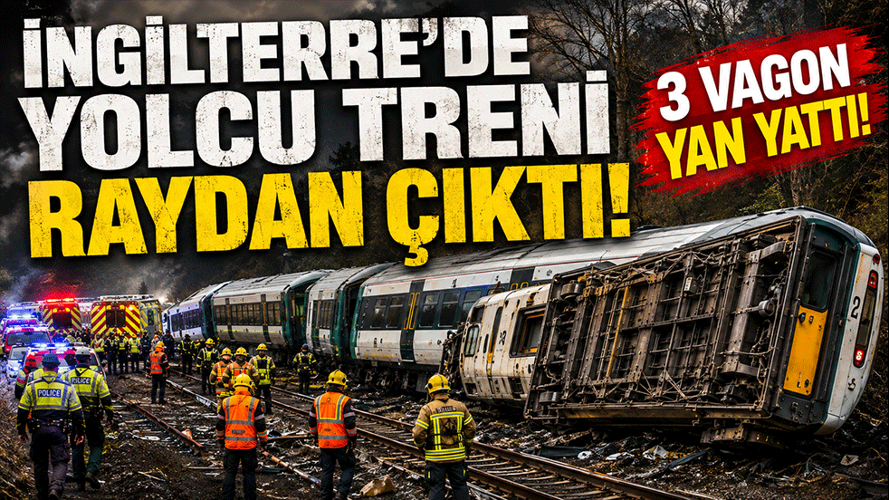 İngiltere’de yolcu treni raydan çıktı: 3 vagon yan yattı, 20 yaralı