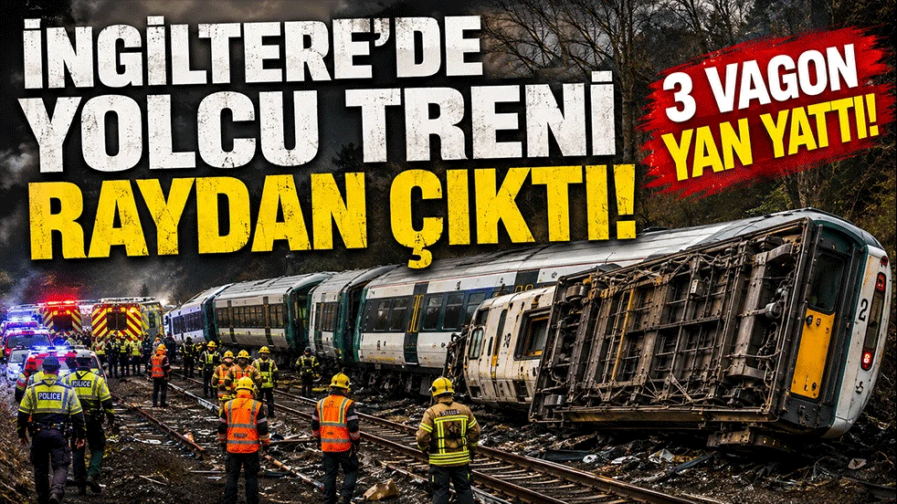 İngiltere’de yolcu treni raydan çıktı: 3 vagon yan yattı, 20 yaralı