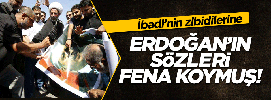 Irak'ta alçaklar Erdoğan'ın posterini yaktı