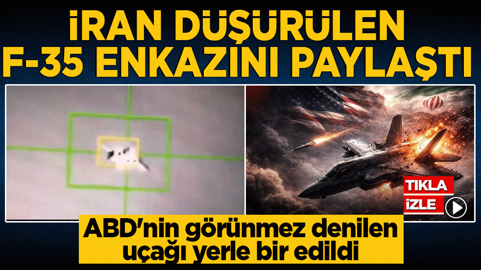 İran, düşürülen F-35 enkazını paylaştı! ABD'nin görünmez denilen uçağı yerle bir edildi