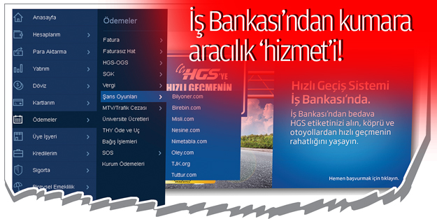 İş Bankası’ndan kumara aracılık ‘hizmet’i!