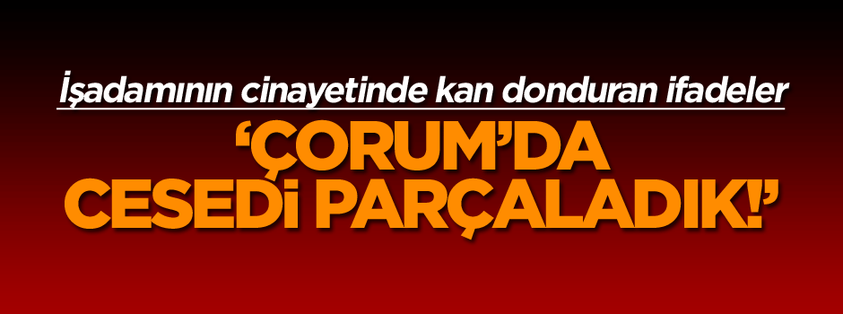 İşadamının cinayetinde kan donduran ifadeler: Çorum’da cesedi parçaladık!