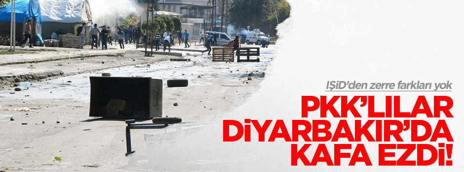 IŞİD'den farkları yok: PKK'ılar Diyarbakır'da kafa ezdi!