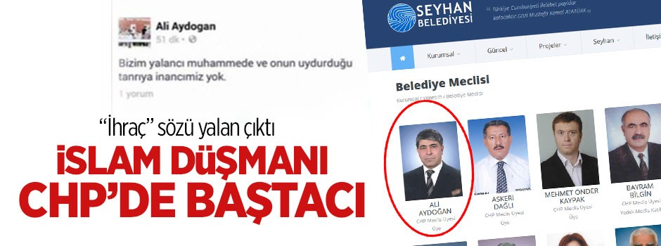 İslam düşmanı CHP'de baştacı