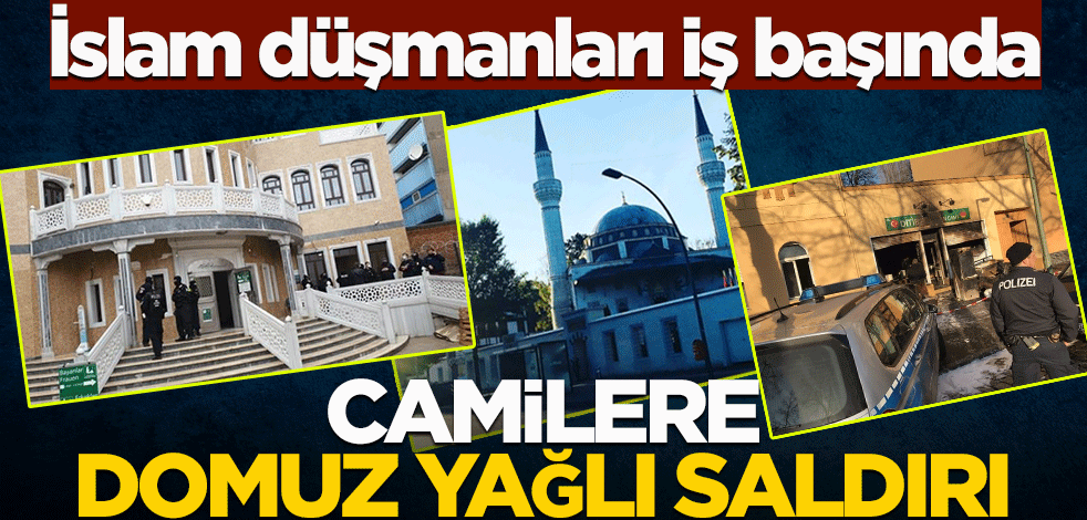 İslam düşmanları iş başında! Camilere domuz yağlı saldırı
