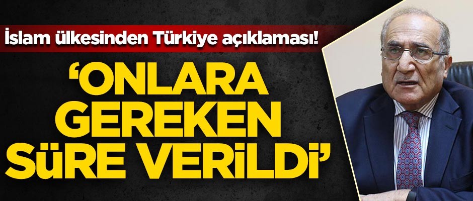 İslam ülkesinden Türkiye açıklaması!