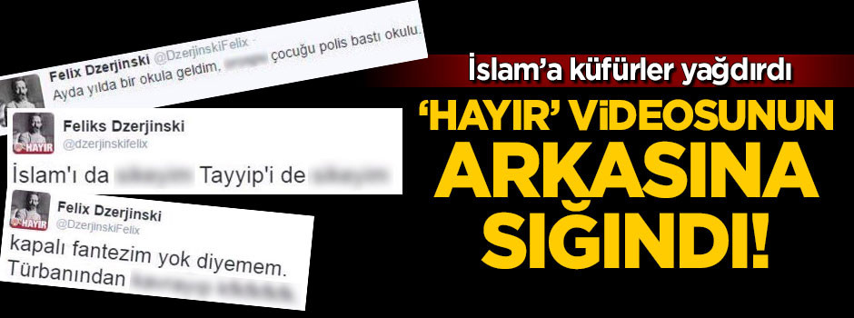İslam'a küfür etti! 'Hayır' videosunun arkasına sığındı