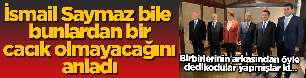 İsmail Saymaz da muhalefetten bir cacık olmayacağını anladı