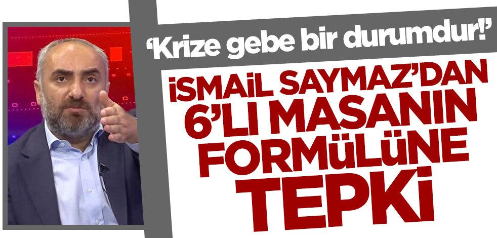 İsmail Saymaz'dan 6'lı masanın formülüne tepki: Krize gebe bir durumdur!
