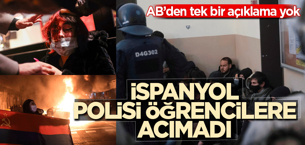 İspanya'da polis öğrencilere acımadı