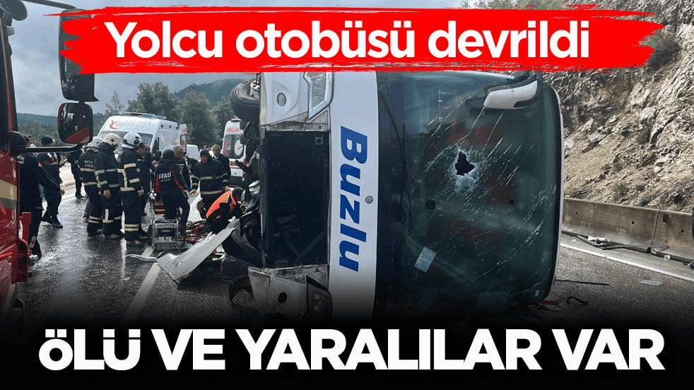 Isparta-Antalya kara yolunda feci kaza! Yolcu otobüsü devrildi: Ölü ve yaralılar var