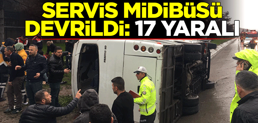 Isparta'da servis midibüsü devrildi: 17 yaralı